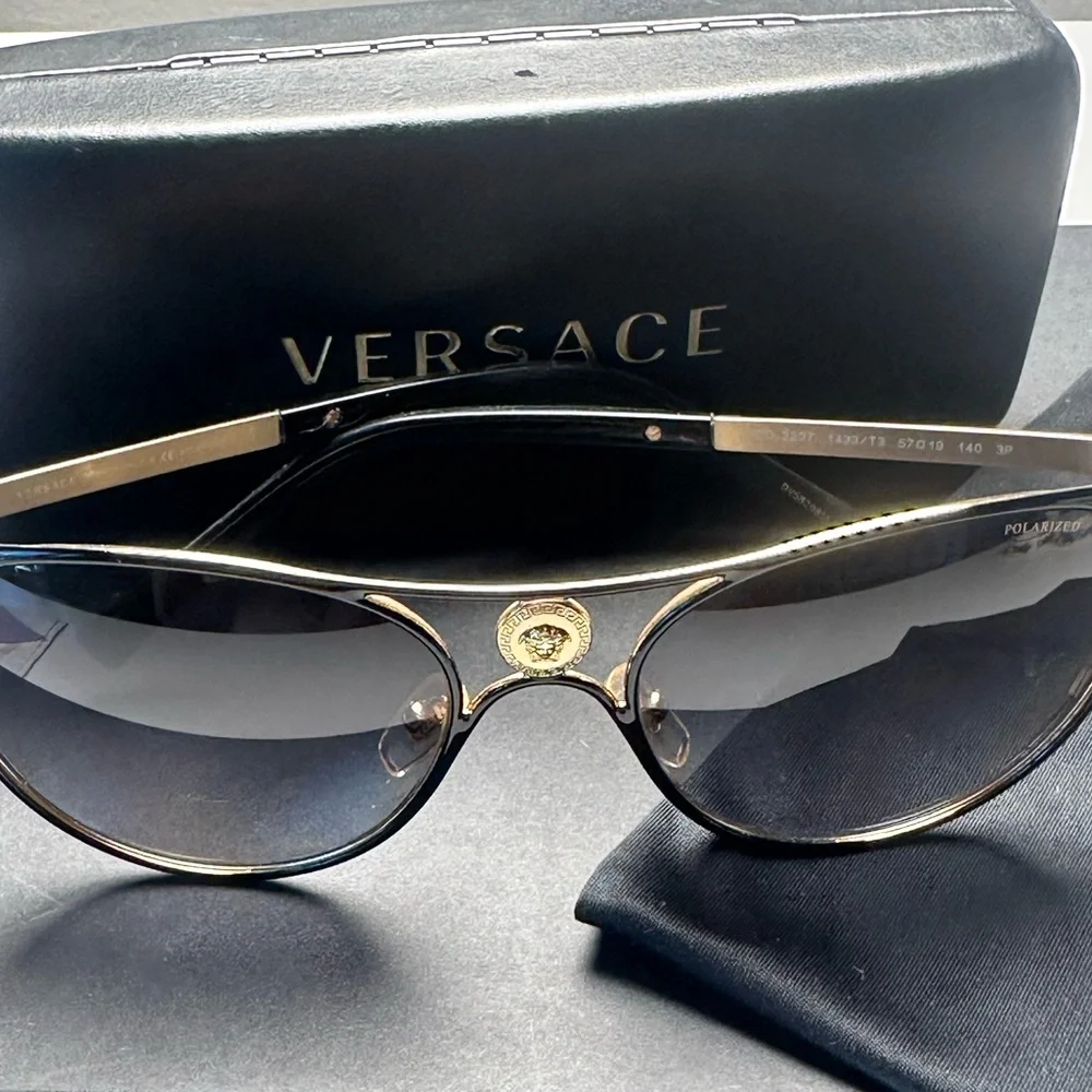Versace Black and Gold Sunglasses - Picture 2 of 7